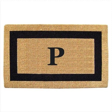 NEDIA HOME Nedia Home 02020Q Single Picture - Black Frame 22 x 36 In. Heavy Duty Coir Doormat - Monogrammed Q O2020Q